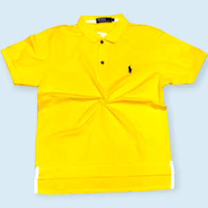 Yellow Pure Cotton Men's Polo Shirt