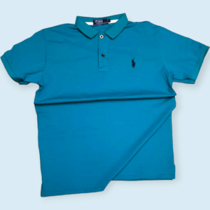a blue pure cotton men's polo t-shirt