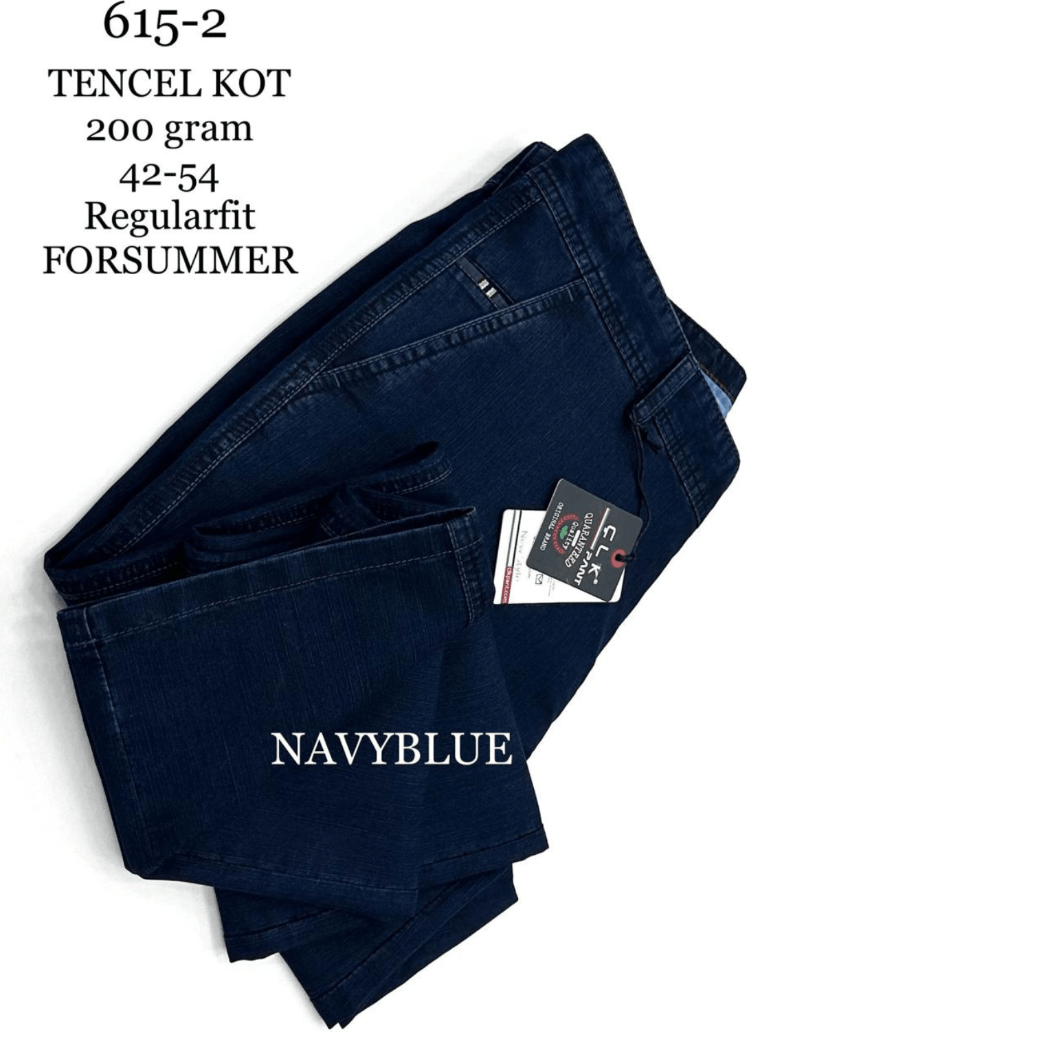Men’s navy blue denim jeans with tailored regular fit, straight leg, whiskering effect, and classic five-pocket design.
