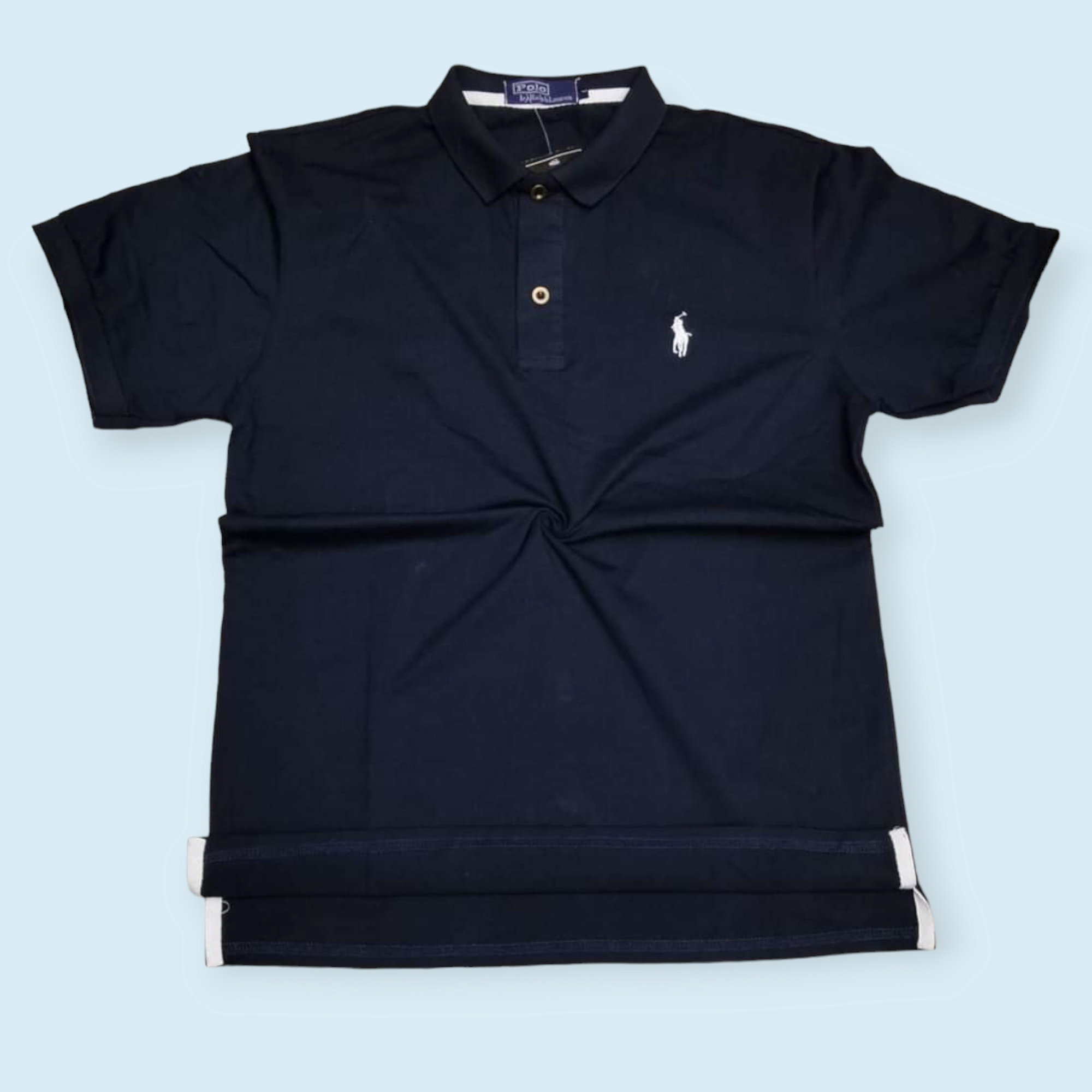a black pure Cotton men’s polo t-shirt