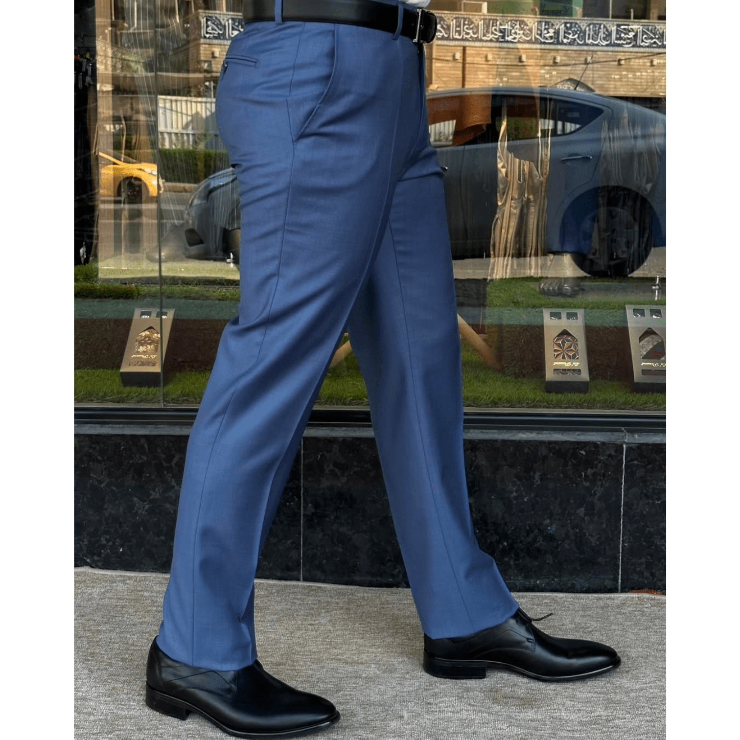 Men's Blue Formal Pants  Tailored Business Style | Luxeman